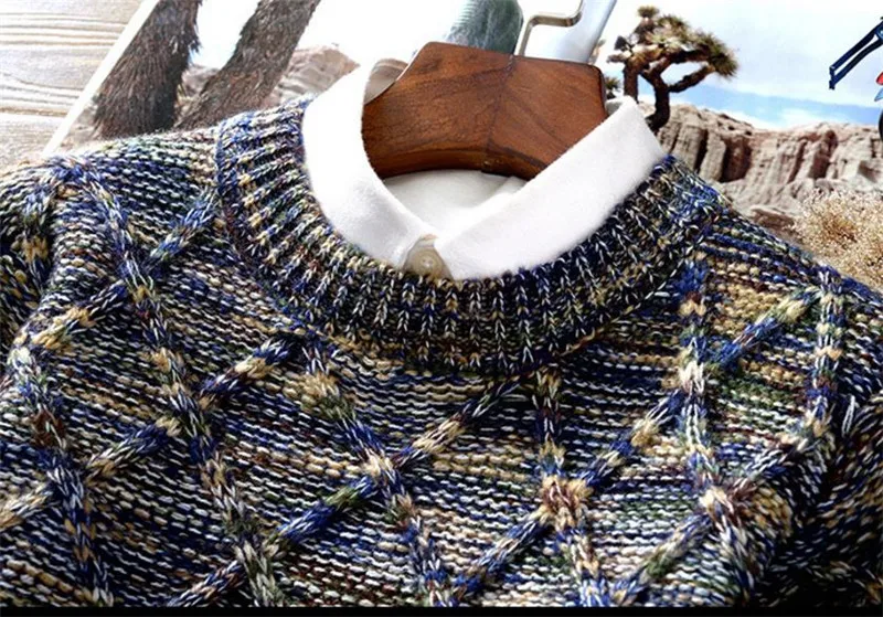 2019 Новая модная мужская одежда с длинным рукавом трикотажные пуловеры Зимний толстый свитер мужской Рождественский свитер Повседневный