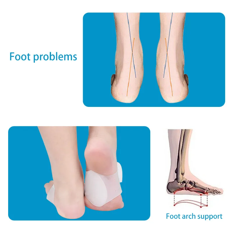 Soumit Silicone Gel High Arch Support Massage Bandage Orthopedic insole Correction Flat Feet Relief foot Fasciitis Plantillas