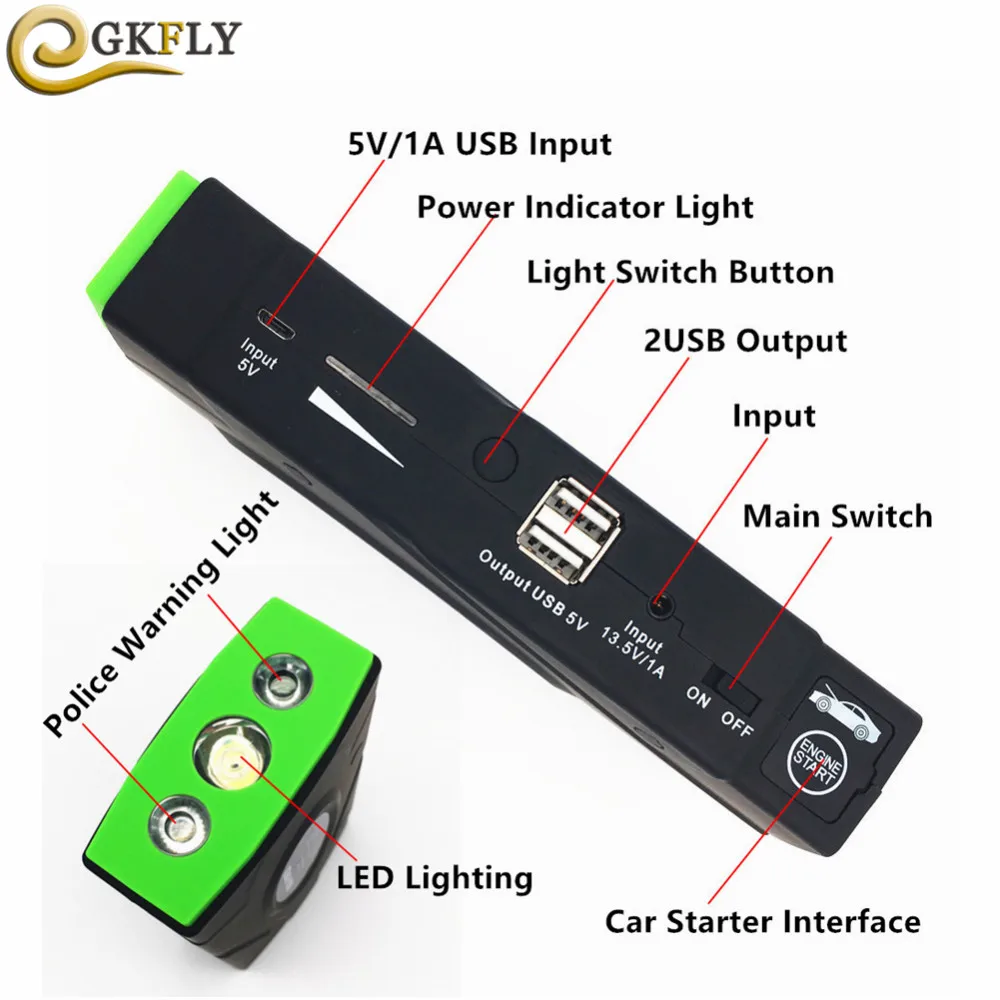 

Emergency Petrol Diesel Jumper Starter 12V 600A Starting Device Booster Portable Car Charger For Car Battery Buster Car Starter