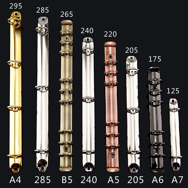 

A4 B5 A5 A6 Stainless Steel Binder Clip Loose-leaf Colorful Metal Spiral Binder Clip File Folder Diary Clips Binding Ring Iron