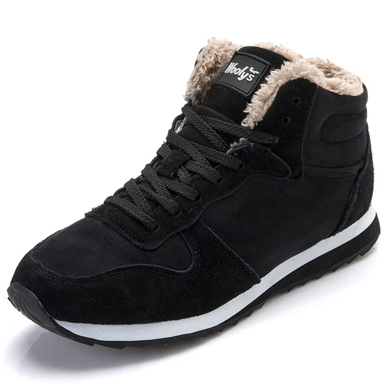 

LAKESHI Men Boots 2018 Casual Shoes Man Warm Plush Winter Boots Men Snow Boots Work Shoes Black Blue Safety Boots Male Shoes