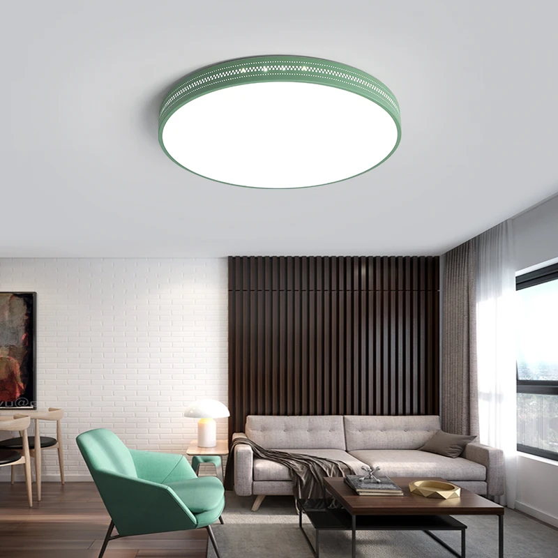 LED Modern Ceiling Lights Indoor Lamps Fixture Round Colorful Remote Control Minimalist Design ...