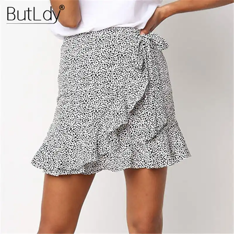 ruffle wrap mini skirt