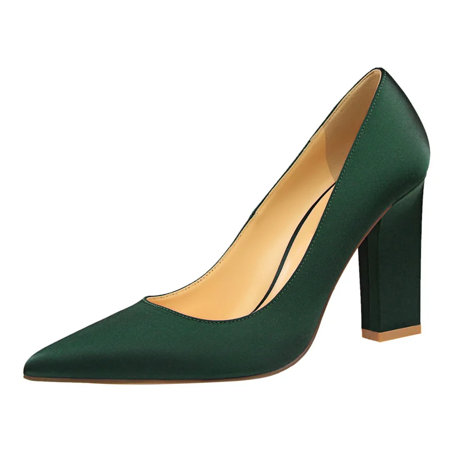 2017 Spring Fashion font b Shoes b font Woman Solid Color Pointed Toe Shallow Mouth High