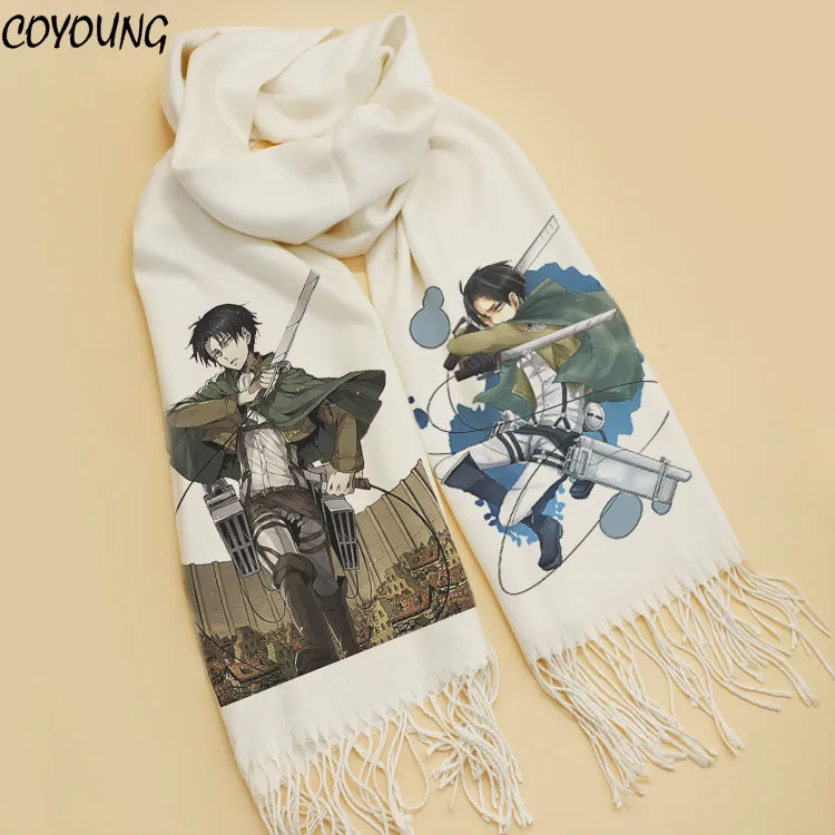 

Fashion New CHRISTMAS Gifts Anime Attack on Titan Scarf Cosplay Soft White Warm Cute Winter Scarf Shawl