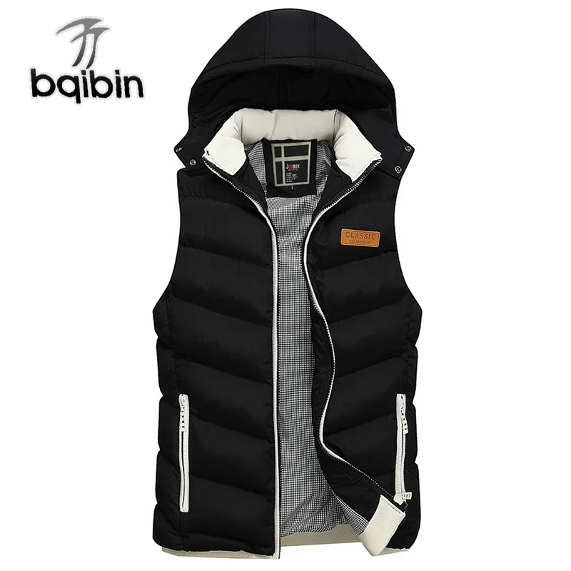 

2019 New Spring Autumn Sleeveless Jacket for Men Fashion Warm Hooded Male Winter Vest Light Plus Size Mens Work Vests Waistcoat