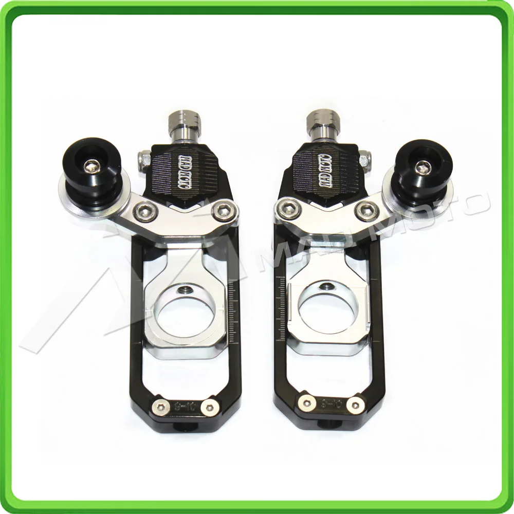 Motorcycle Chain Tensioner Adjuster with bobbins fit for HONDA CBR 600 RR CBR600RR 2005 2006 2007 2008 2009 2010 Black & Silver (1)