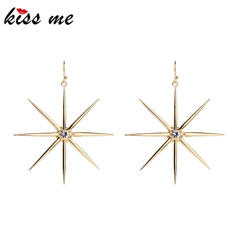 

Kiss Me 3 Color Star Shiny Crystal Pendant Drop Earrings Simple Style Women Earrings For Female Gift Accessories