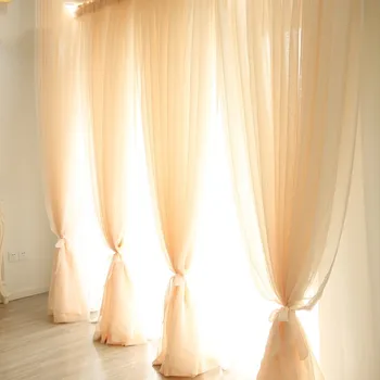

Elegant finished curtains living room bed room Partition curtains ceiling windows linen fabrics fashionable white Gauze curtains