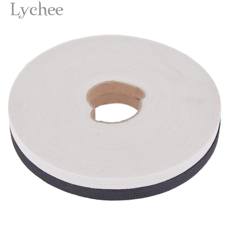 Lychee 100 м ширина 1 см клейкие прокладки белый черный ткань гладить на односторонний швейный материал для Garemets