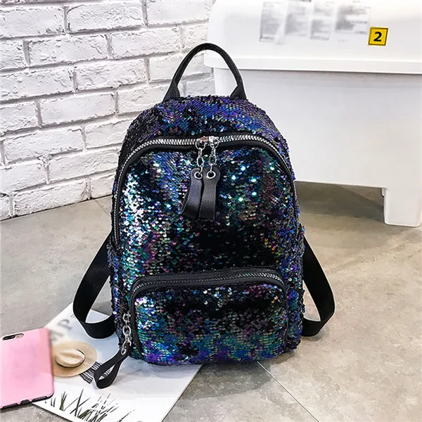 Maison Fabre Backpack Women Sequin Hit Color School Bag Backpack Student Satchel Travel Bag Backpack Mochila de dama - Цвет: A