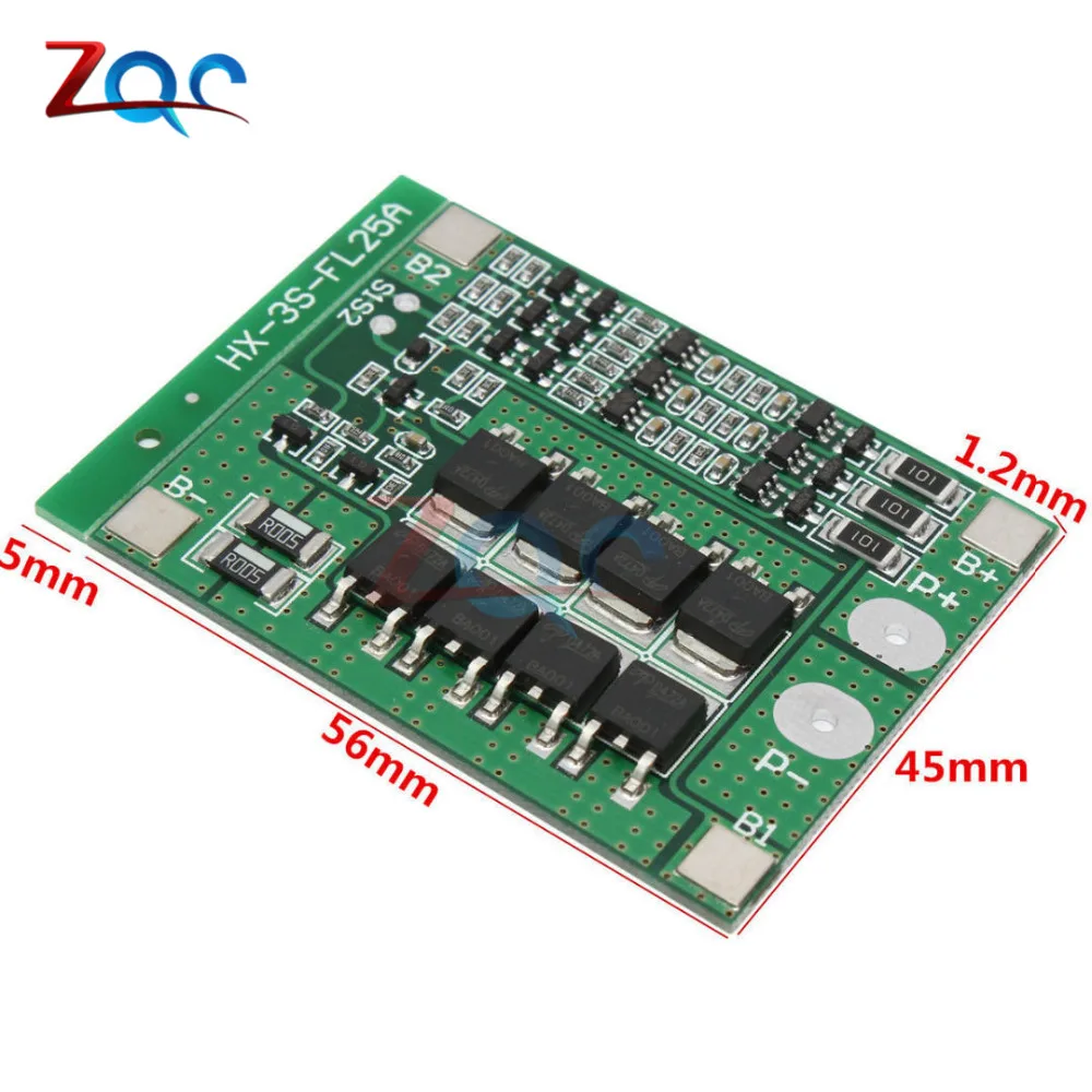 3S 25A Li-Ion 18650 BMS PCM плата защиты батареи BMS PCM с балансом для литий-ионного Lipo батареи Модуль 12 В