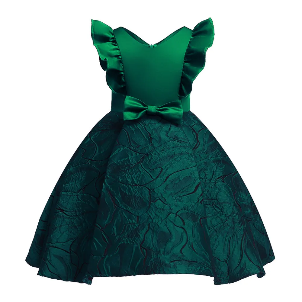

Floral Baby Girl dress Princess Bridesmaid Pageant Gown o-neck cotton Birthday Party Wedding Dress prinsessen jurken meisjes
