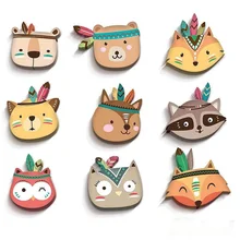 Мультяшные деревянные настенные наклейки с животными в скандинавском стиле для маленьких мальчиков и девочек, детские Декорации для детской комнаты, товары для домашнего декора