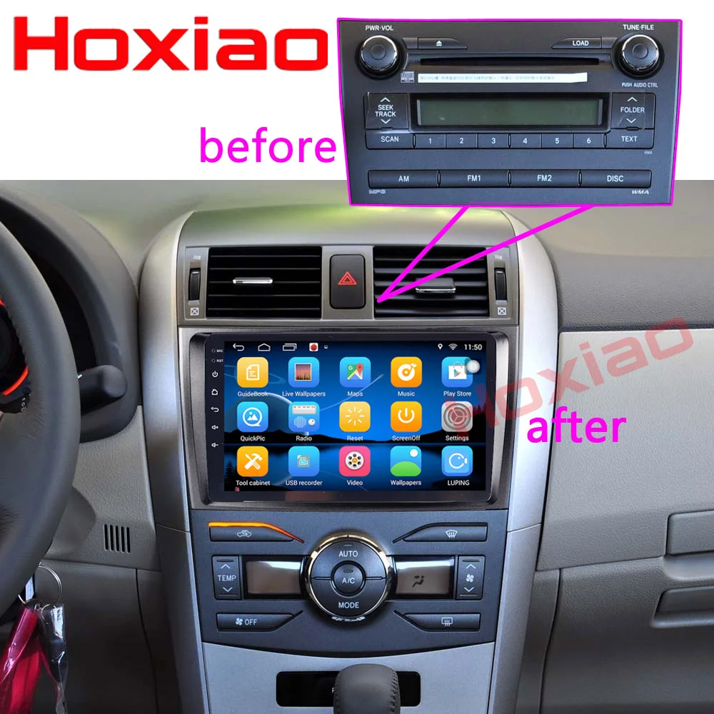 Cheap Car Android For Toyota Corolla 2007 2008 2009 2010 2011 8 inch 1024*600 screen car gps stereo radio 2 din car dvd player 2