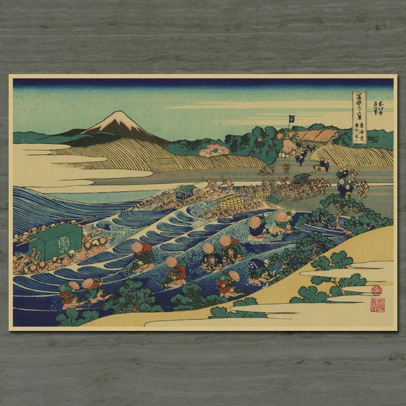 

36 Ukiyo Paintings of Mount Fuji paper Poster For Bars Kitchen Coffee Shop Drawing Poster Adornment Vintage Wall Sticker decor