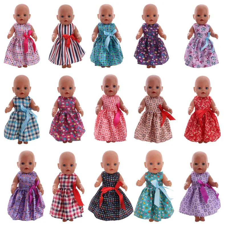 

Fleta 2018 15style flower pattern dress fit 18 inch american or 43cm zpaf born baby doll accessories baby the best gift