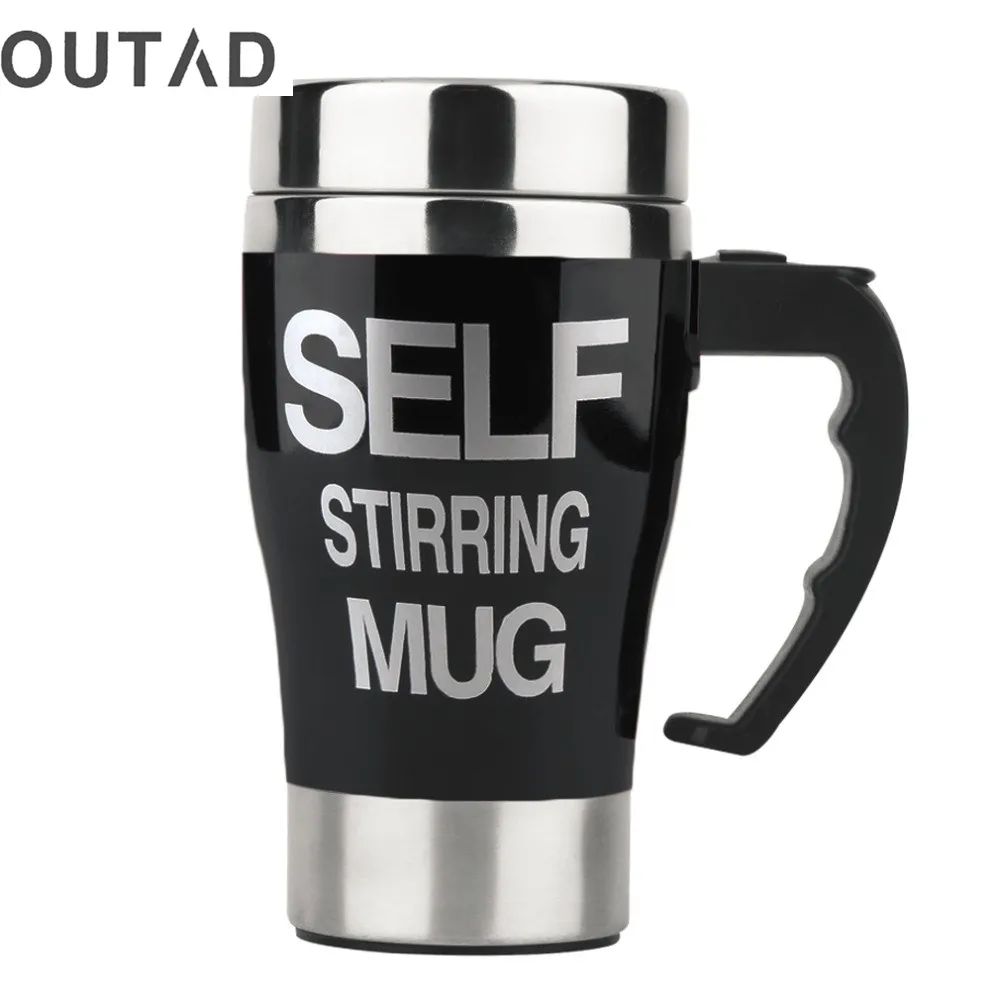 OUTAD HOT Sale 6 Colors Stainless Steel Lazy Self Stirring Mug Auto Mixing Tea Milk Coffee