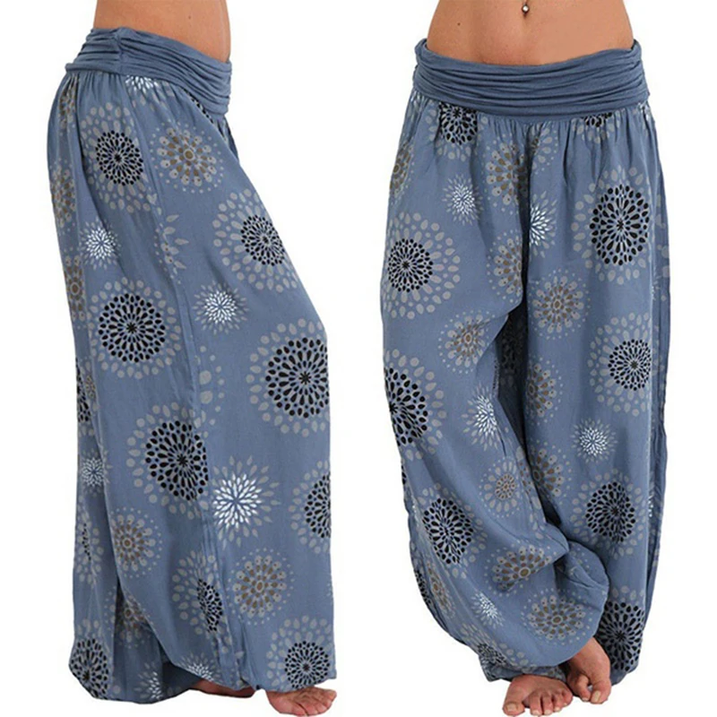 Laamei 2018 New Women Fashion Boho Print Harem Pants Casual Loose Pants Loose Floral Printing Vintage Pilates Wide Leg Trousers Buy At The Price Of 9 11 In Aliexpress Com Imall Com