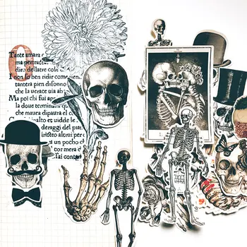 

14Pcs/Pack Sexy Skeleton Bone Skull Vintage Sticker DIY Craft Scrapbooking Album Journal Planner Decorative Stickers Package