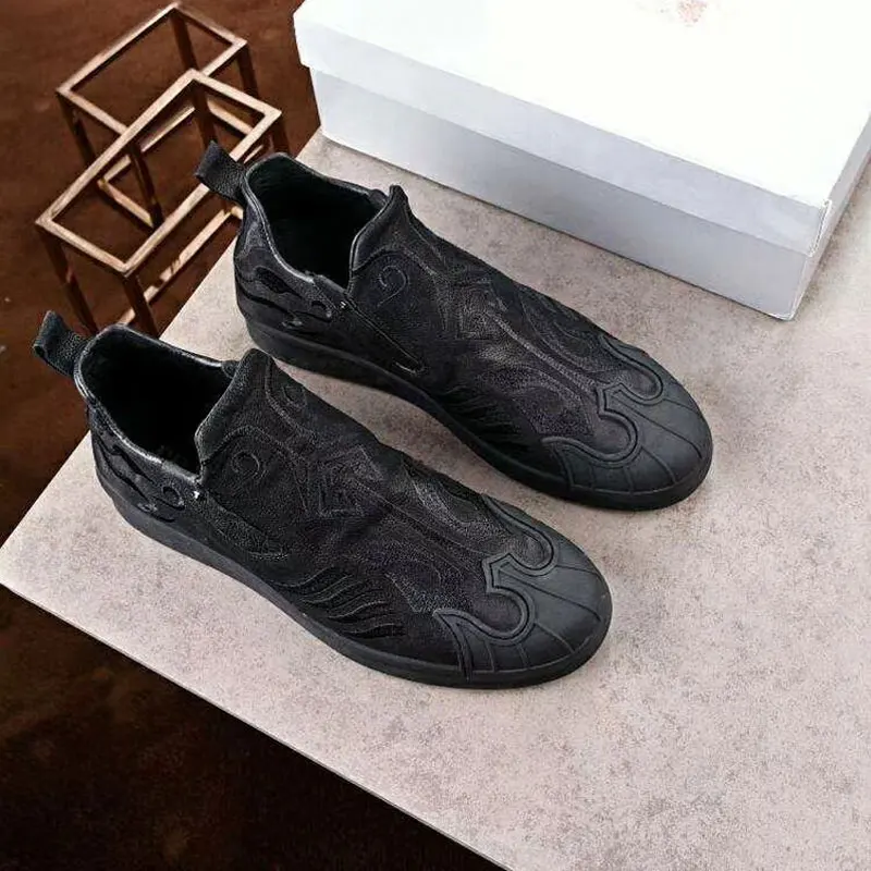 

Autumn Flats Loafers Mens Shoes Genuine Leather Platform Slip On Oxford Dress Casual Men's Shoes High Top Handmade Shoes For Men