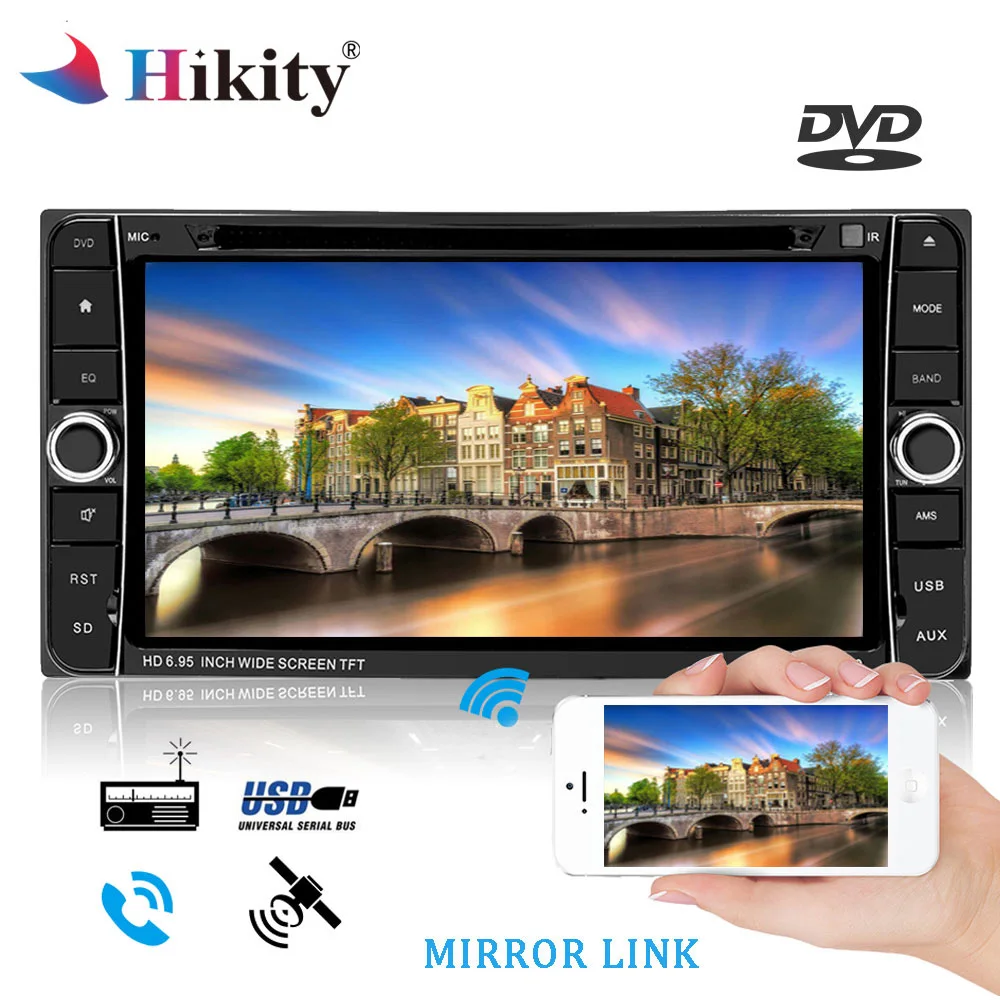 

Hikity 7" Android 2 Din Car Radio DVD Stereo Audio GPS Navigation 2din Multimedia player For Toyota Corolla Automagnitol Player