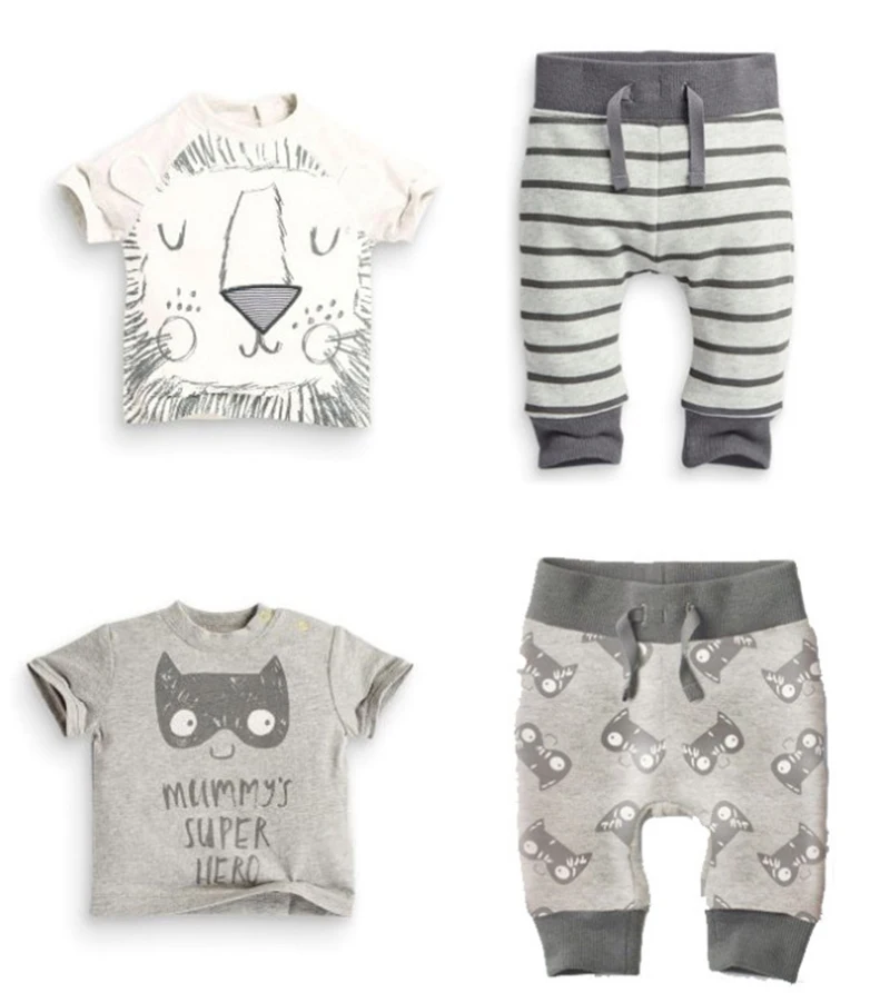 2017 Promotion Baby Boys Clothes Cartoon Infant Tracksuits Summer