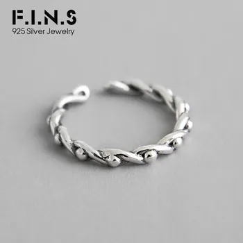 

F.I.N.S Retro Twist Women's Decoration Finger Rings Fashion 925 Sterling Silver Rings for Women Vintage Female Costume Jewelry