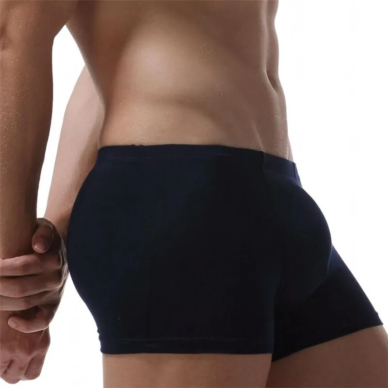 Боксеры Homme Cueca Masculina, Лучшая цена, однотонное классическое бамбуковое Мужское нижнее белье, боксеры, сексуальное мужское нижнее белье с вырезами для Cuecas Masculina De - Цвет: Тёмно-синий