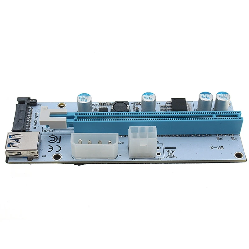 

50pcs USB3.0 PCI-E1xTo16x SATA+4P+6P Extender Riser Card Adapter Power Cable For Miner