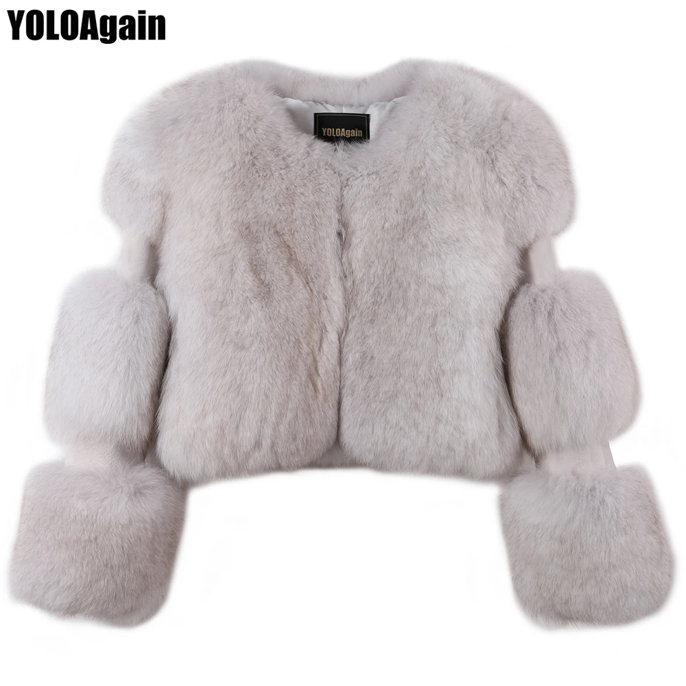 

15 Colors YOLOAgain women real fox fur coat lady soft quality natural fox fur coat