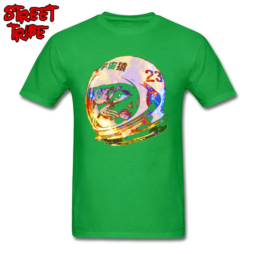 Street 2018 Hot Sale Short Sleeve Printed On T-shirts Cotton O-Neck Men Tees Custom T Shirts Summer/Autumn Wholesale Astronaut Space Cat deep galaxy version green