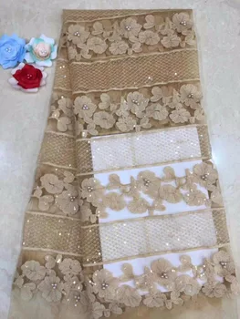 

2019 New African Lace Fabric Swiss Voile Lace.High Quality Fashion French Voile Guipure tulle Lace Fabrics 5Yards For Dress(3-19