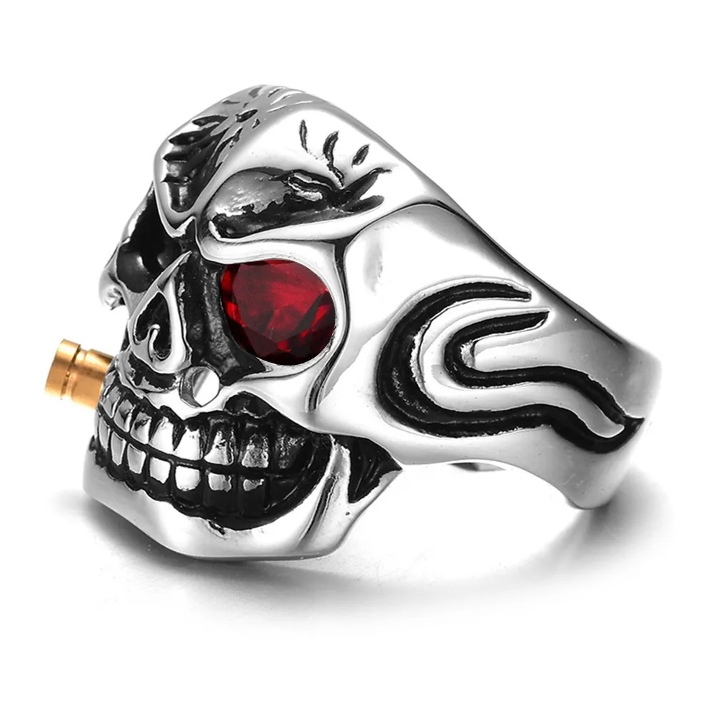 HNSP панк дымит череп кольцо для мужчин костяшки готические ювелирные изделия байкерские кольца мужские Anel 7-14 большой размер