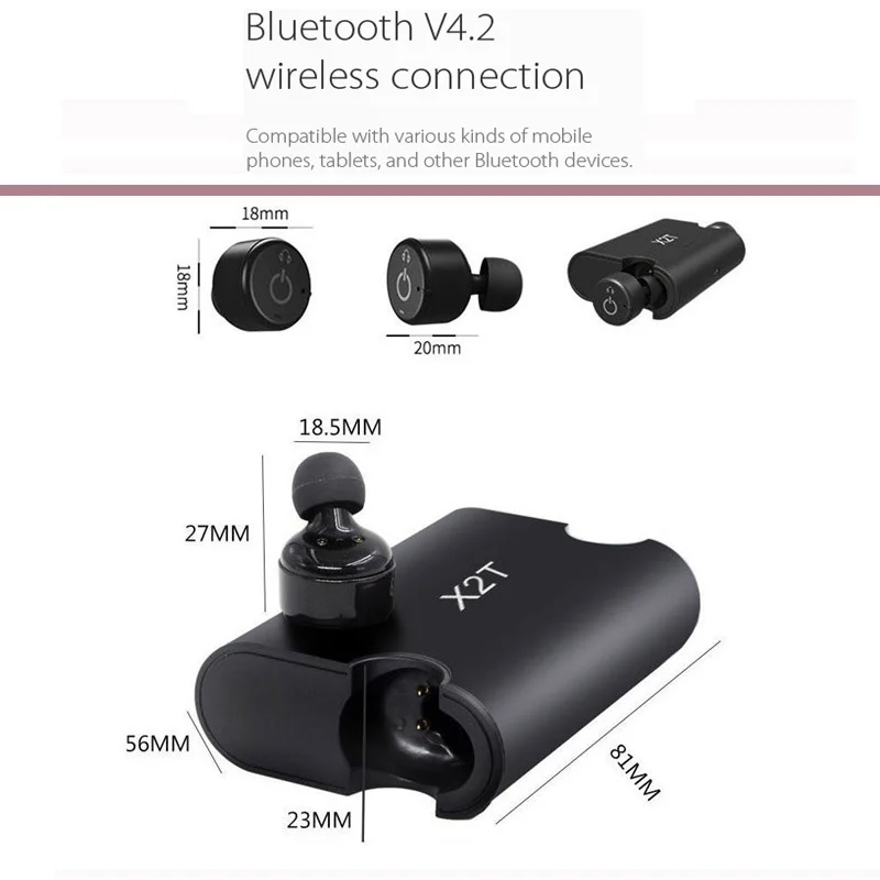 X2T Беспроводная гарнитура bluetooth X1T наушники свободные руки вкладыши стерео бас