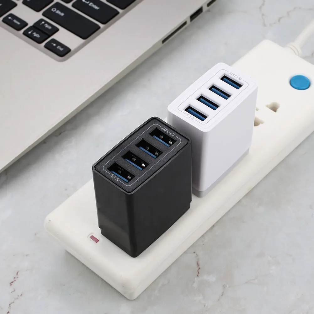 

Power Adapter 4 USB Overcurrent Protection Universal Charger Smartphone Total Output 5.1A Wall Charger Overvoltage Protection