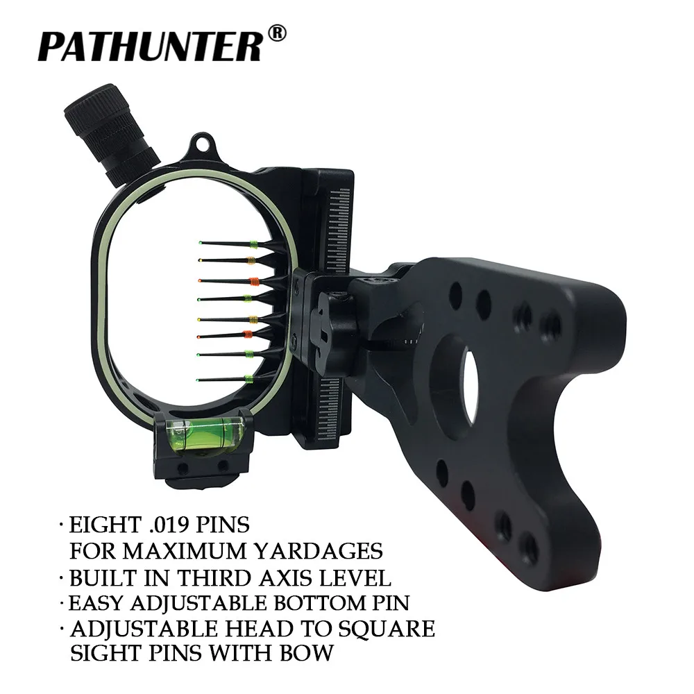 PATHUNTER 2018 NEW Bow Sight Eight 0.019 PINS For Maximum Yardages With