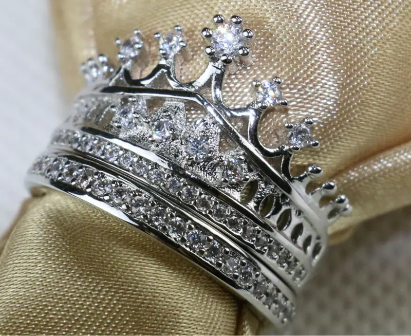 Lady Engagement Ring Queen Crown Princess Coronet Aaa Zircon S925 Lady Engagement Ring Queen Crown Princess Coronet Aaa Zircon S925 Silver Women S Wedding Band Jewelry Sz5 10 In Rings From Accessories On