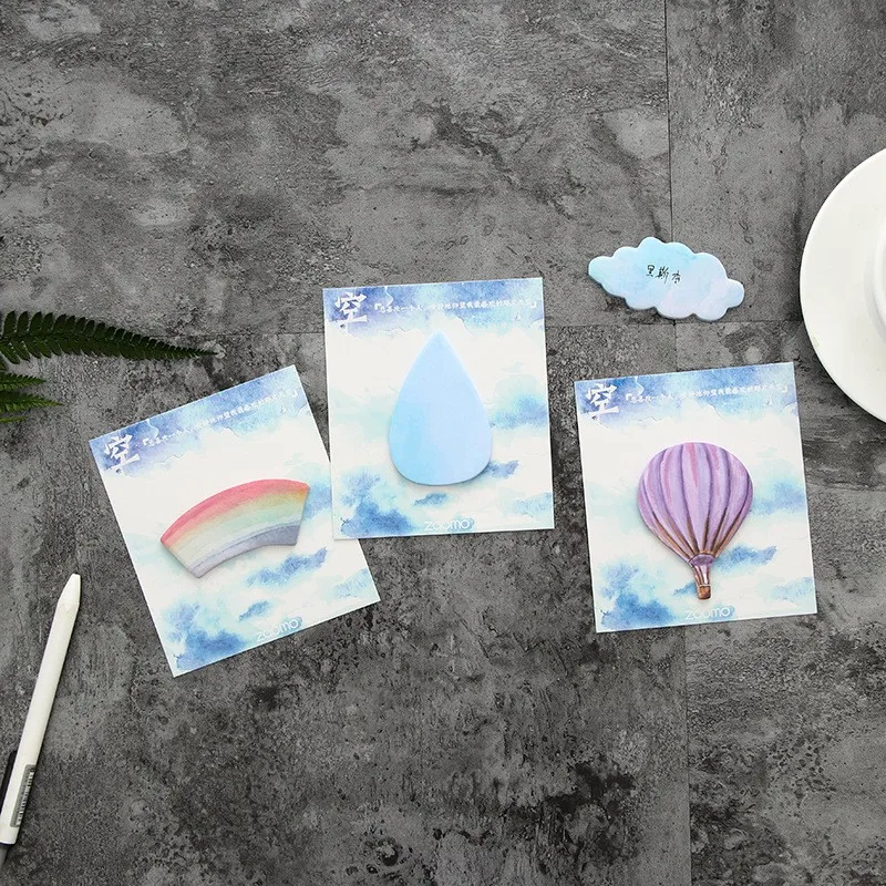 

1 pcs cloud rainbow Hot air balloon memo pad paper Post notes sticky notepad stationery papeleria school supplies kids gifts