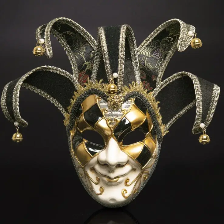 

Volto Resin Music Jester Venetian Masquerade Decorative Wall Mask Mardi Gras Men Props Halloween Fan Drop Ship