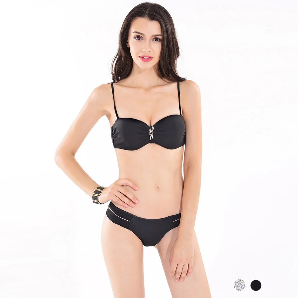 

Make Difference 2017 New Black Bikini Junior Girls Swimsuit Women Push Up Swimwear Bathing Suits Sexy Brazilian Thong Bikini Set