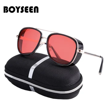 

Iron Man Sunglasses Men Luxury Brand Eyewear Mirror Punk Sun Glasses Vintage Male Sunglasses Steampunk Oculos ironman