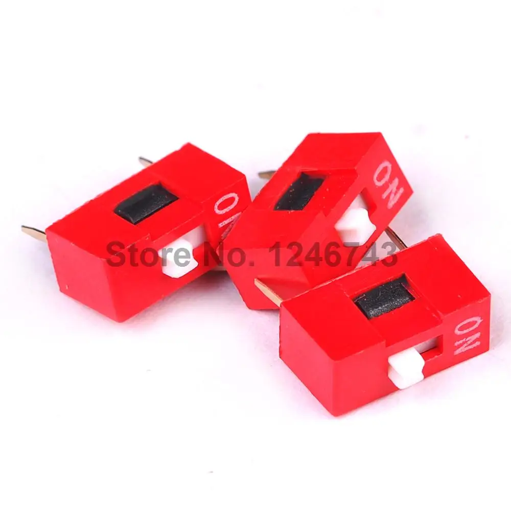 

20PCS Red 2.54mm Pitch 1P 1 Positions Ways Slide Type DIP Switch