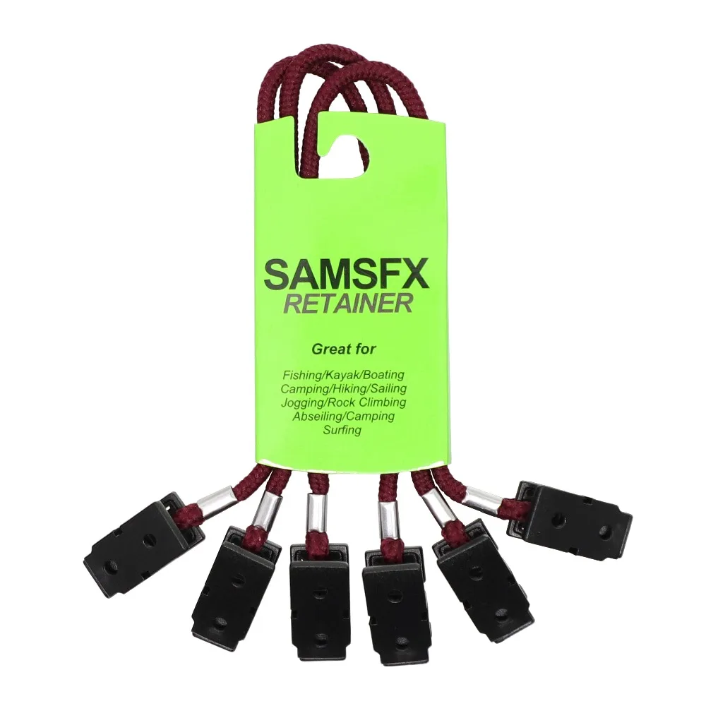 SAMSFX Wine Red fishing Cap Straps with Clips 3pcs in pack