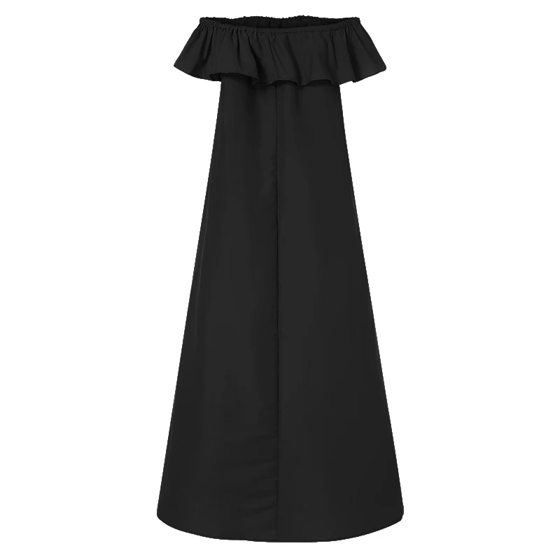 VONDA, женское летнее богемное платье без рукавов,, сексуальное, с открытыми плечами, с рюшами, макси платье, длина до пола, Vestido размера плюс S-5XL
