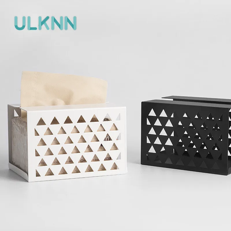 

Creative Hollow Metal Tissue Box Multi-Function Seat Type Removable Tissue Storage Box Home Decorative Table Tissue Canister