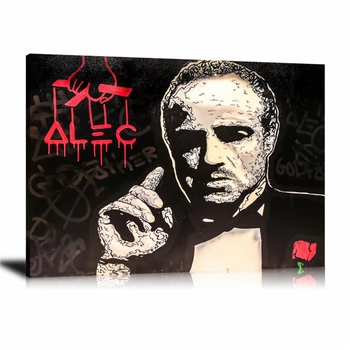 

Alec Monopolys The Godfather HD Wall Art Canvas Poster Print Canvas Painting Decorative for Office Living Room Home Decor