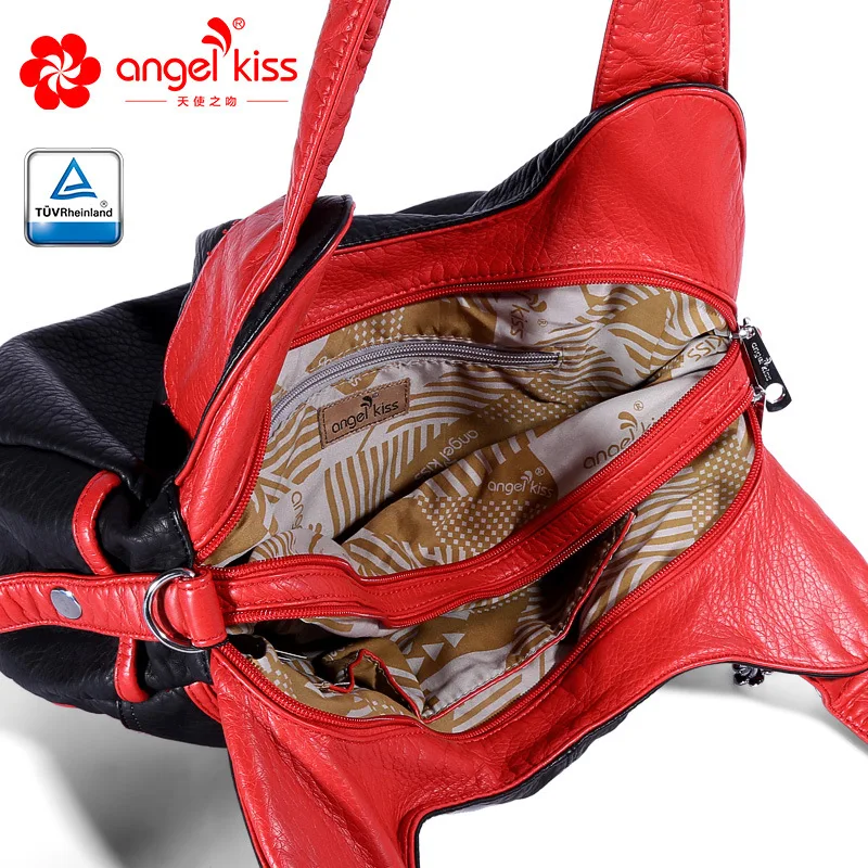 Angelkiss Мода Высокое качество 2 верхней застежкой молнией мыть из искусственной