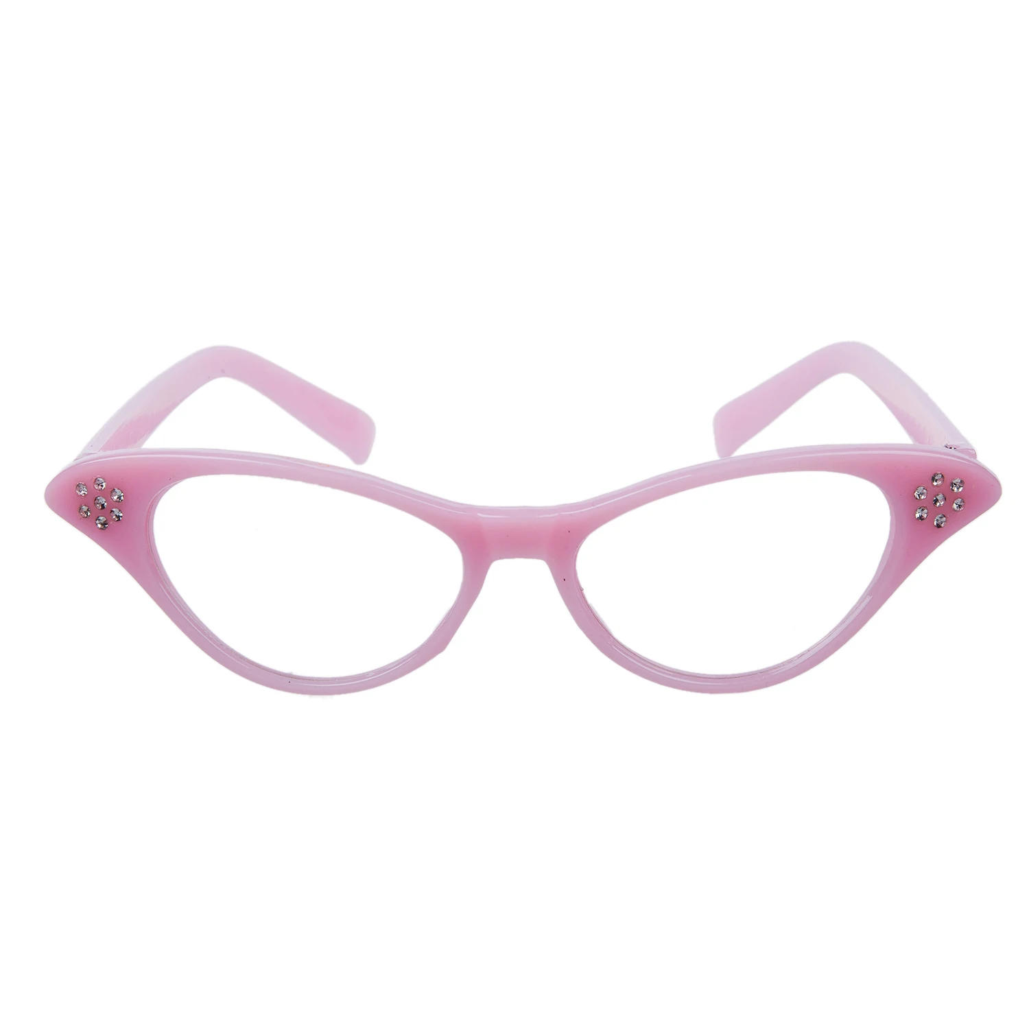 

Pink 50's Grease Ladies Rock and Roll Fancy Dress Glasses