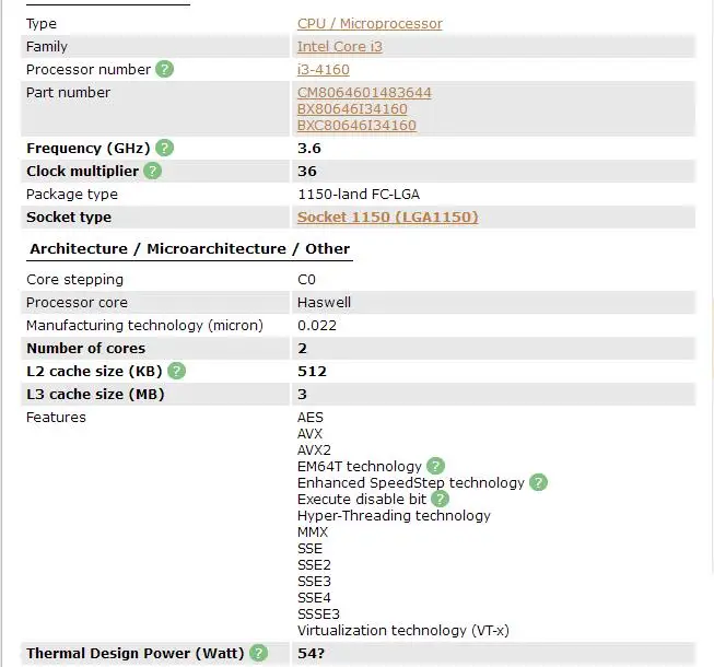 Процессор Intel Core I3 4160 I3-4160 CPU LGA1150 22 нанометра двухъядерный процессор работающий правильно настольный процессор